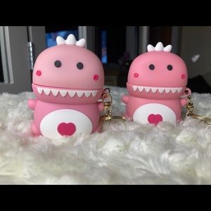 Pink dinosaur AirPod cases for generation 1 & 2!